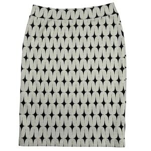Renee C Womens Black White Geometric Diamond Pencil Skirt Size M Made‎ in USA